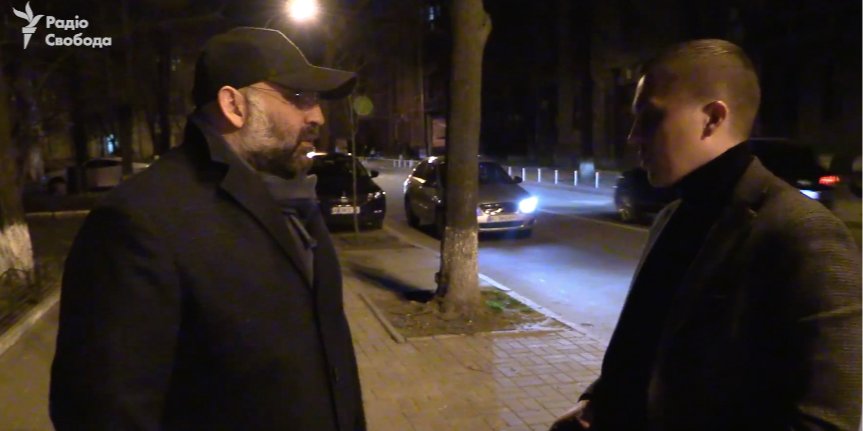 Тимур Міндіч заявив журналістам, що&nbsp;не&nbsp;обговорював в&nbsp;ОП державні питання (Фото: Радіо Свобода)