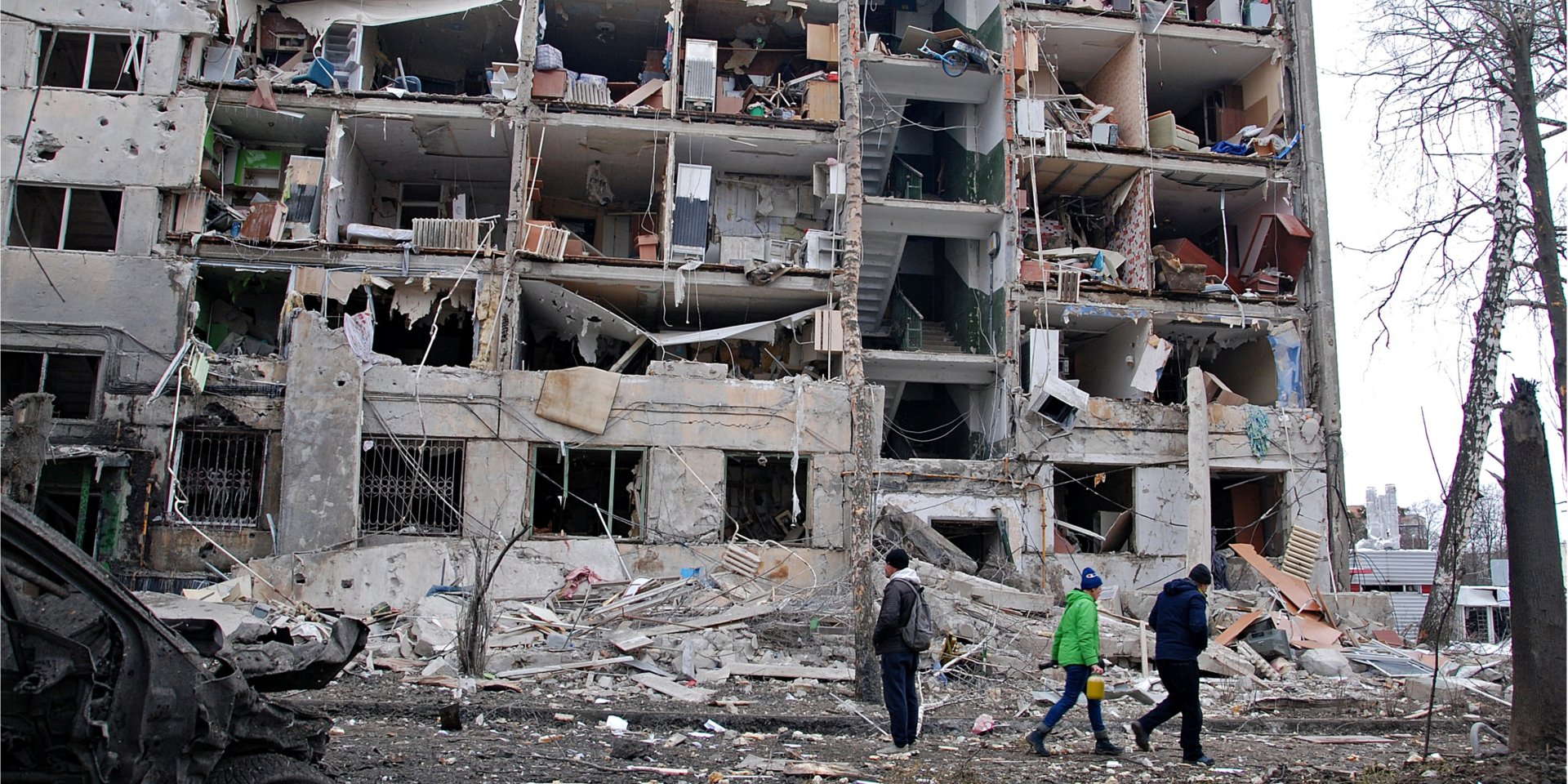A residential building in Kharkiv destroyed by Russian invasion forces. (Photo: REUTERS/Oleksandr Lapshyn)