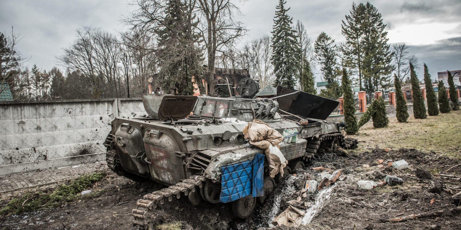 Russian military vehicle destroyed in Sumy Oblast (Photo: Dmytro Zhyvytskiy/Facebook)