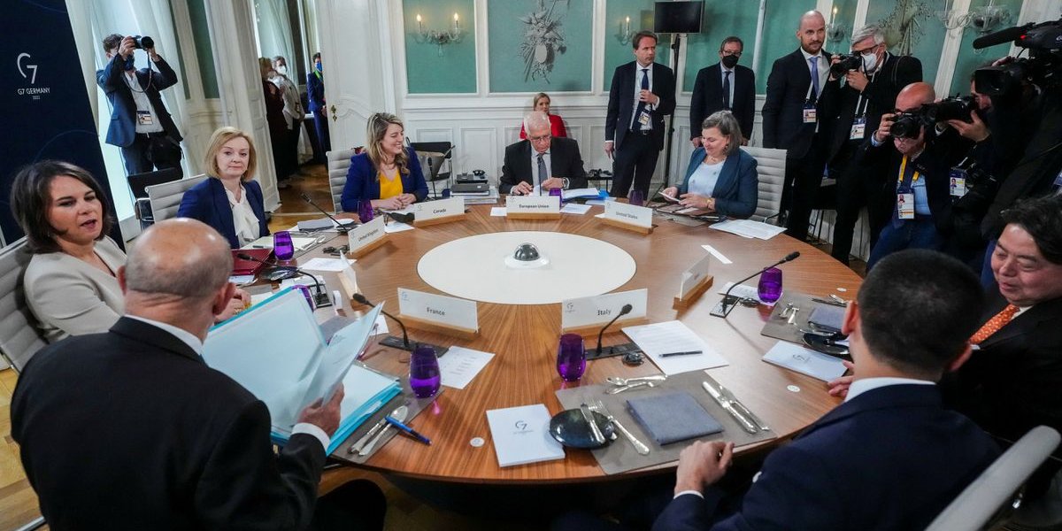 G7 Foreign Ministers at the Summit in Schleswig-Holstein, Germany, May 13, 2022 (Photo: Kay Nietfeld/Pool via REUTERS)