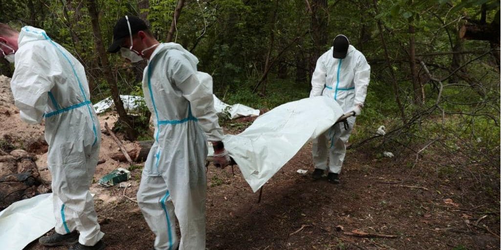 The bodies of seven civilians were found in the mass grave (Photo: Andrii Nebytov/Facebook)