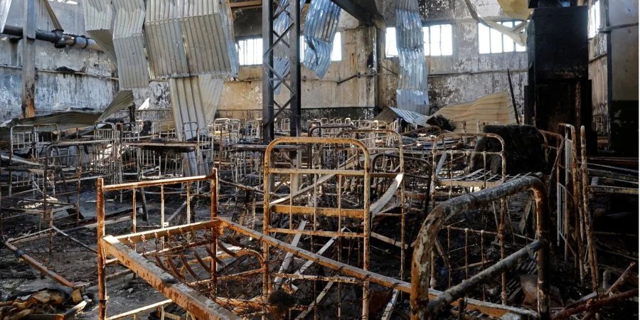 The site of the terrorist attack in Olenivka, where Russia held Ukrainian defenders of Azovstal (Photo: REUTERS/Alexander Ermochenko)