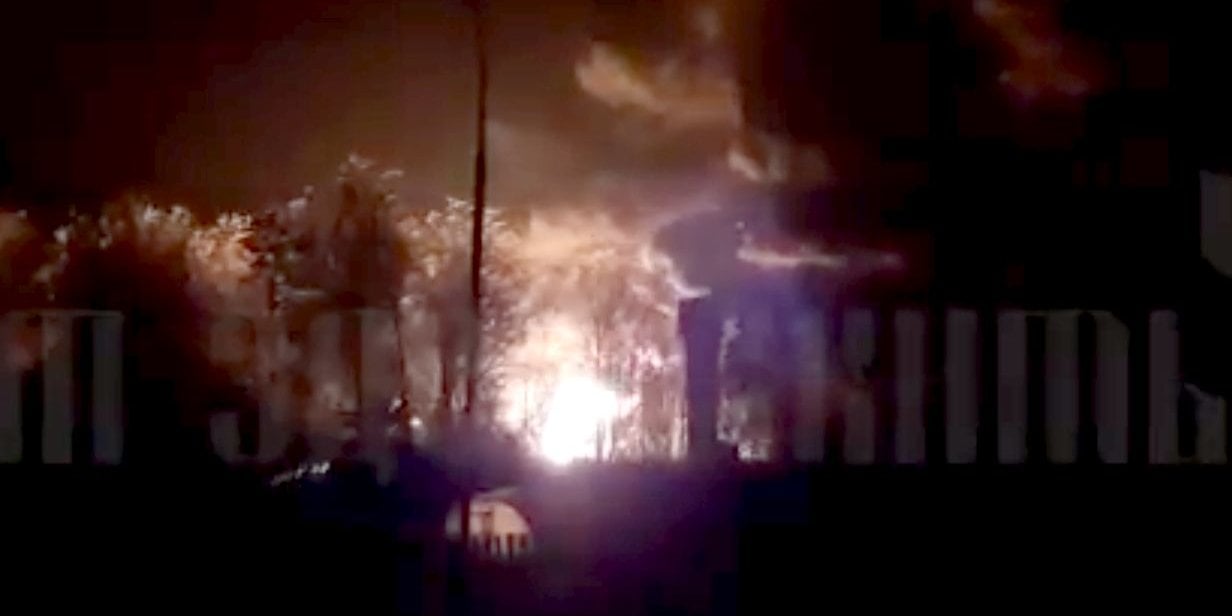 Russian propaganda claims that the drones exploded three meters from the diesel fuel tanks (Photo: Video screenshot volodarskijo/Twitter)
