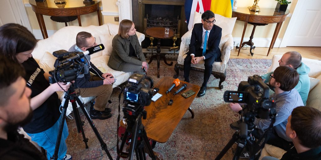 Rishi Sunak during a meeting with Ukrainian journalists in London (Photo: Number 10 / Flickr)