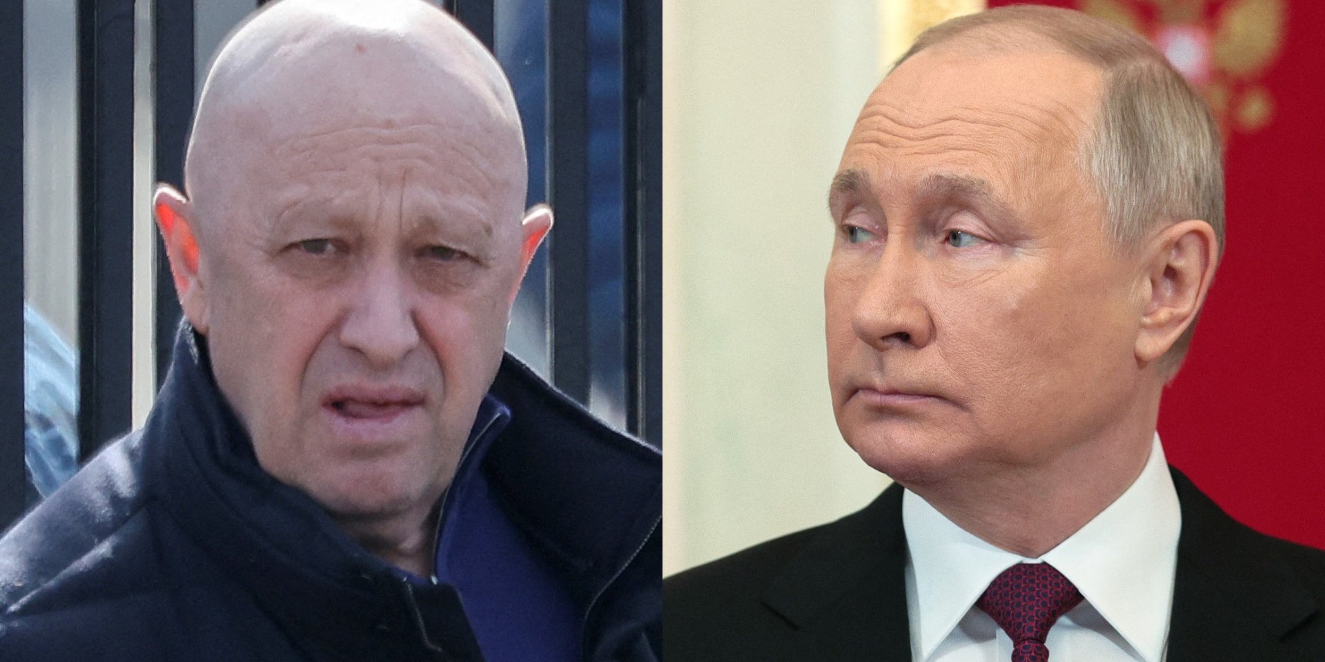 Євгеній Пригожин і Володимир Путін (Фото: Колаж&nbsp;NV / REUTERS/Yulia Morozova / Sputnik/Vladimir Smirnov/Pool via REUTERS)