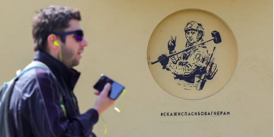 Graffiti depicting Yevgeny Prigozhin in St. Petersburg, May 26, 2023 (Photo: REUTERS/Anton Vaganov)