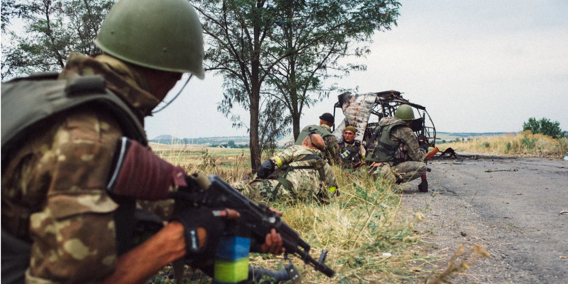 Українські військові під час боїв за Іловайськ, серпень 2014 року (Фото: Максим Дондюк)