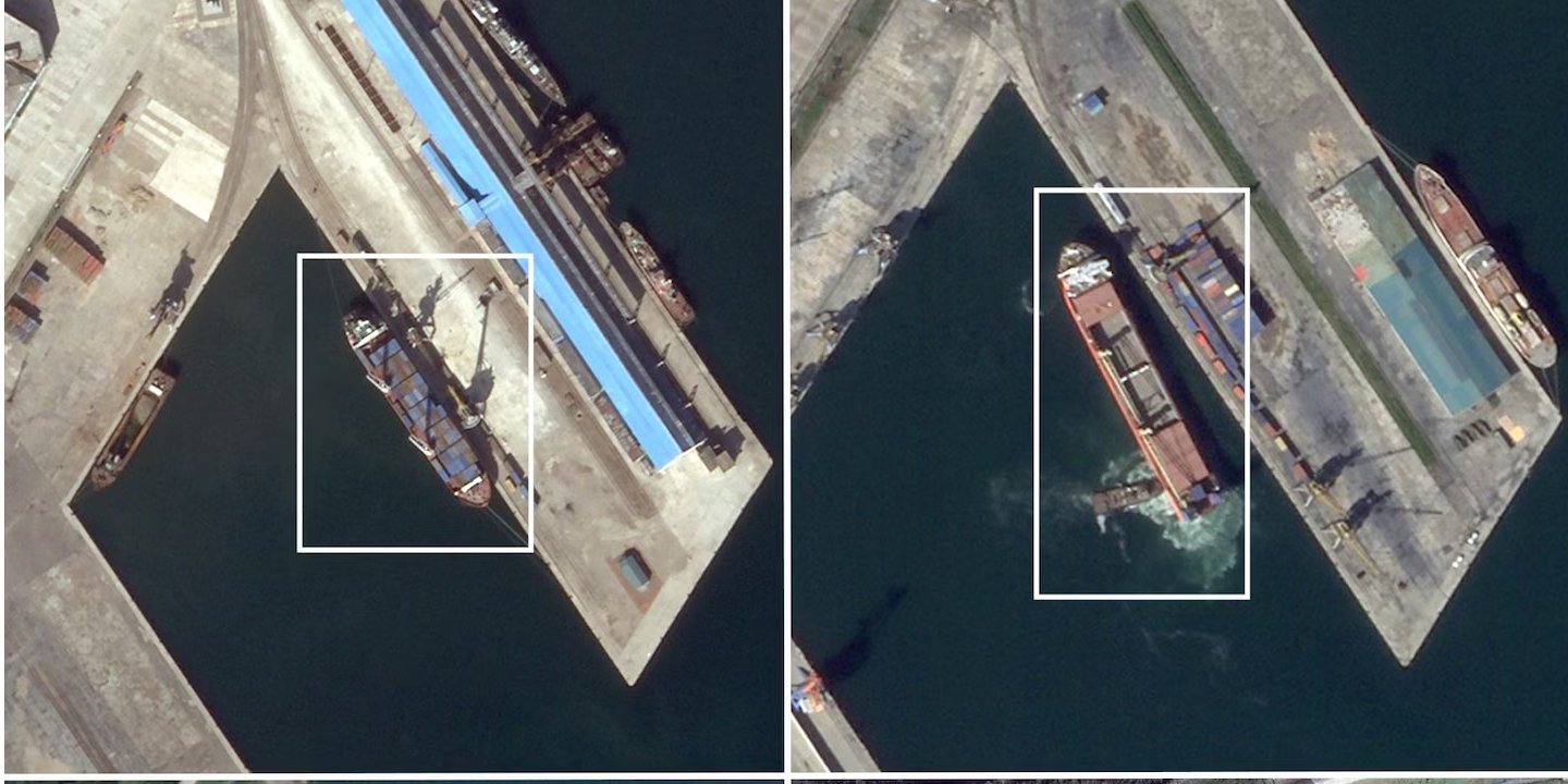 Russian commercial vessels have been transporting cargo between North Korea and Russia since late August, WP writes (Photo: Planet Labs/WP)