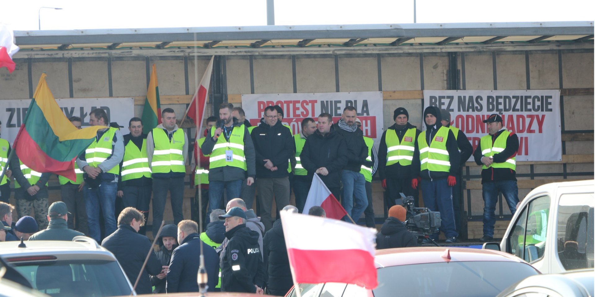 Polish farmers protest on the border with Lithuania (Photo: Муніципалітет Калварії / Facebook)