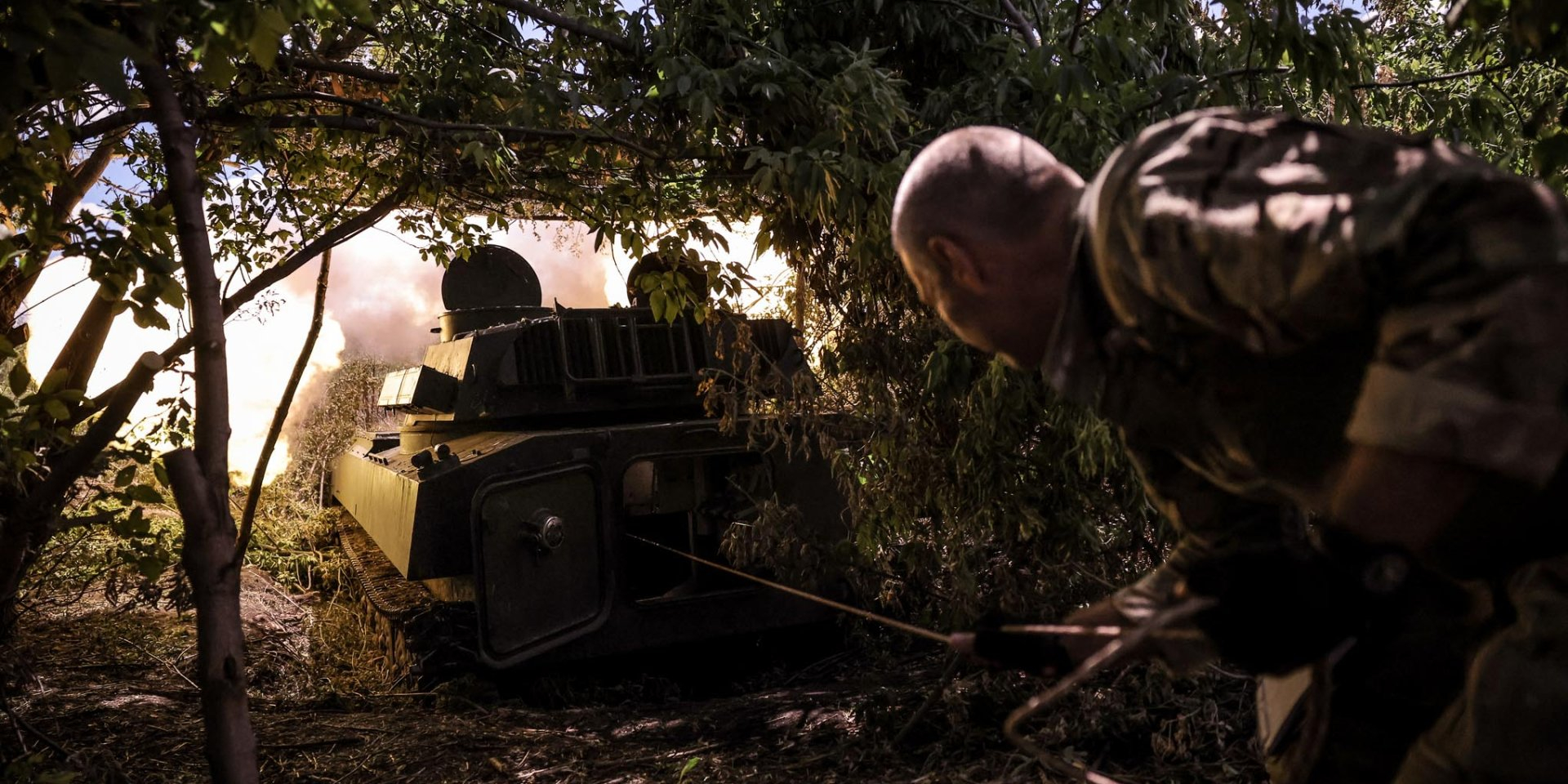 Fire of Gvozdika self-propelled gun at enemy positions (Photo: 24th Brigade 'King Danylo'/Facebook)