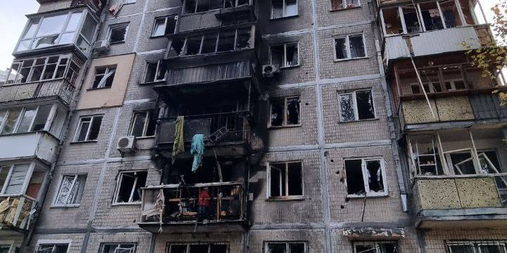 Aftermath from drone debris in Kyiv on Oct. 30 (Photo: Kyiv City Military Administration)