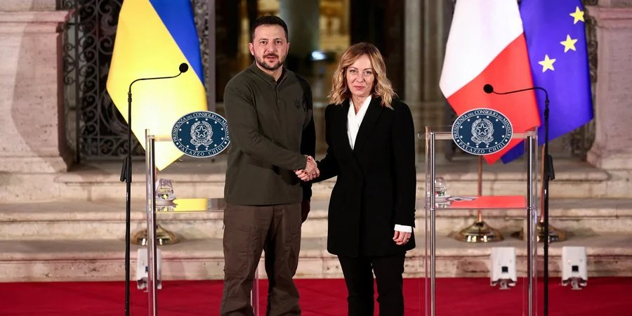 Volodymyr Zelenskyy and Giorgia Meloni (Photo: REUTERS/Guglielmo Mangiapane)
