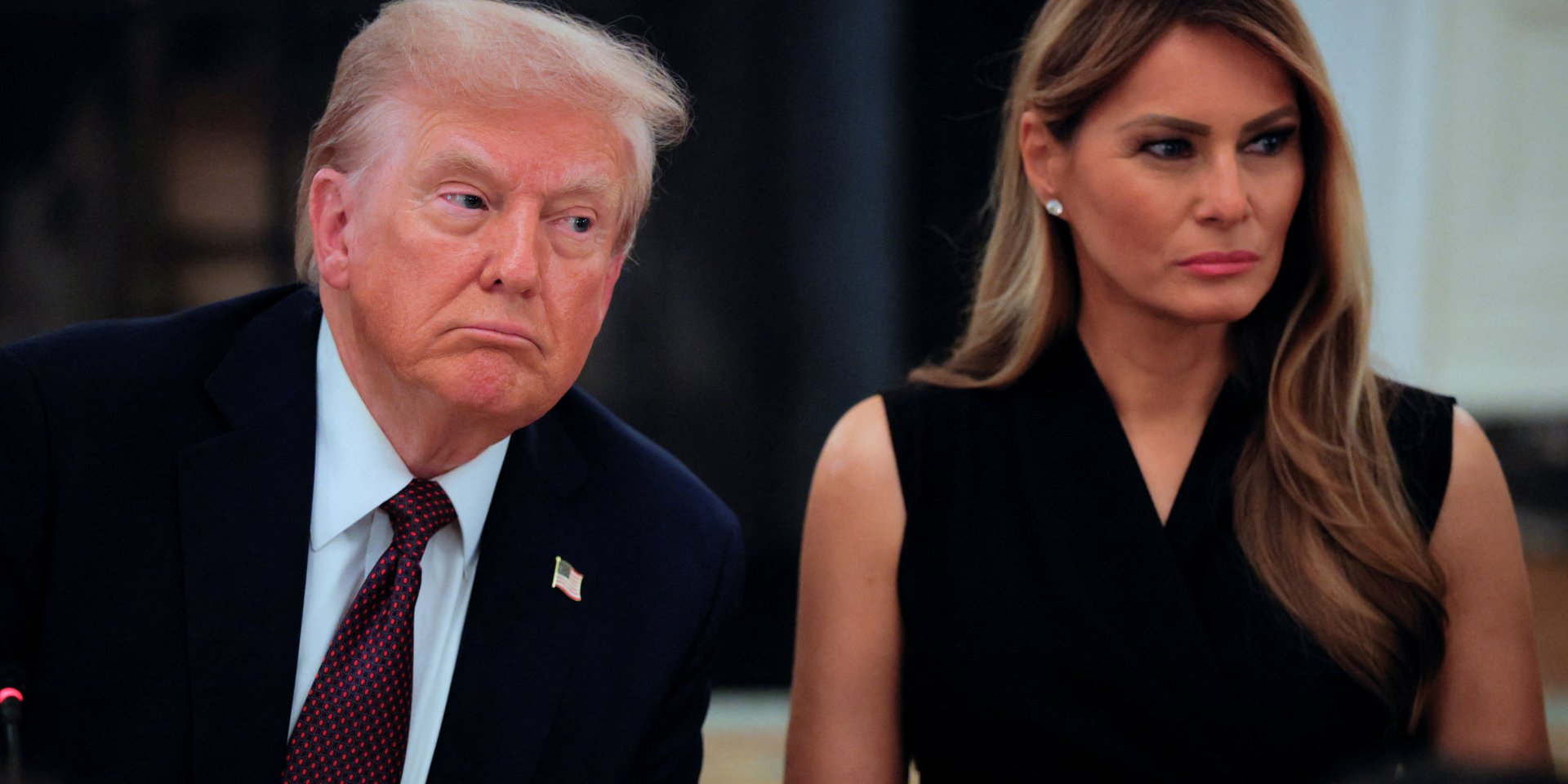 Президент США Дональд Трамп и&nbsp;первая леди Мелания Трамп на&nbsp;закрытом ужине для лидеров сферы технологий и&nbsp;бизнеса в&nbsp;Государственной столовой Белого дома в&nbsp;Вашингтоне (Фото: REUTERS/Brian Snyder)