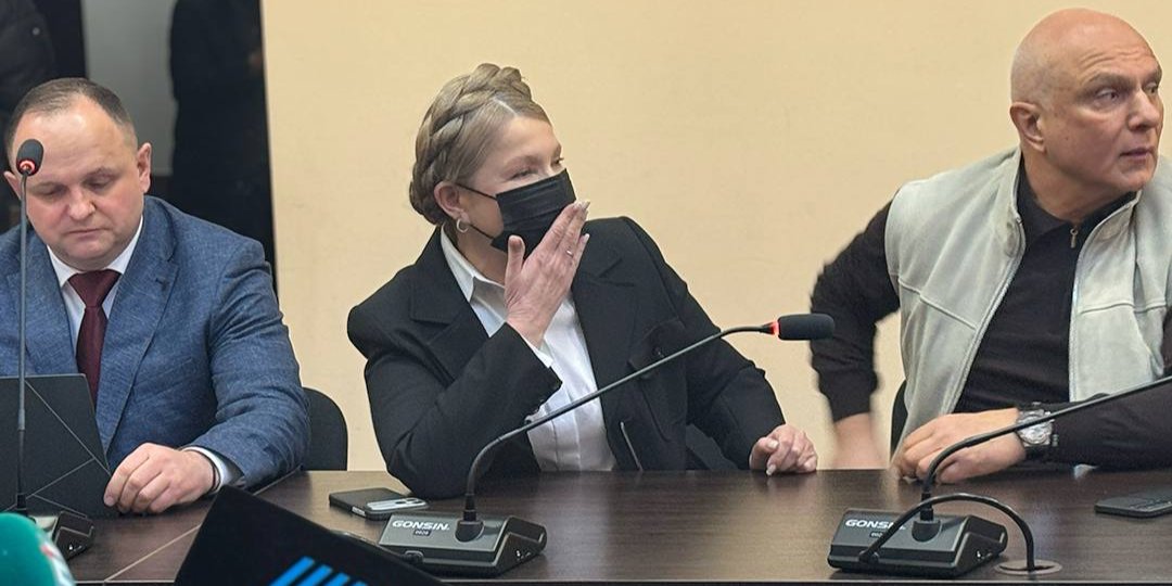 Лідерка Батьківщини, експрем'єр-міністерка України Юлія Тимошенко у&nbsp;залі суду, 21 січня 2026 року (Фото: Суспільне)