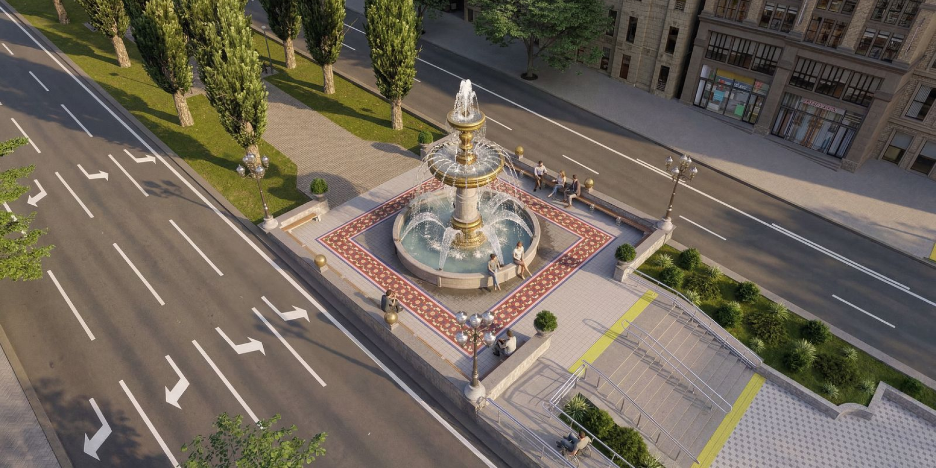 Проєкт того, який вигляд матиме новий фонтант у&nbsp;центрі Києва (Фото: КМДА)