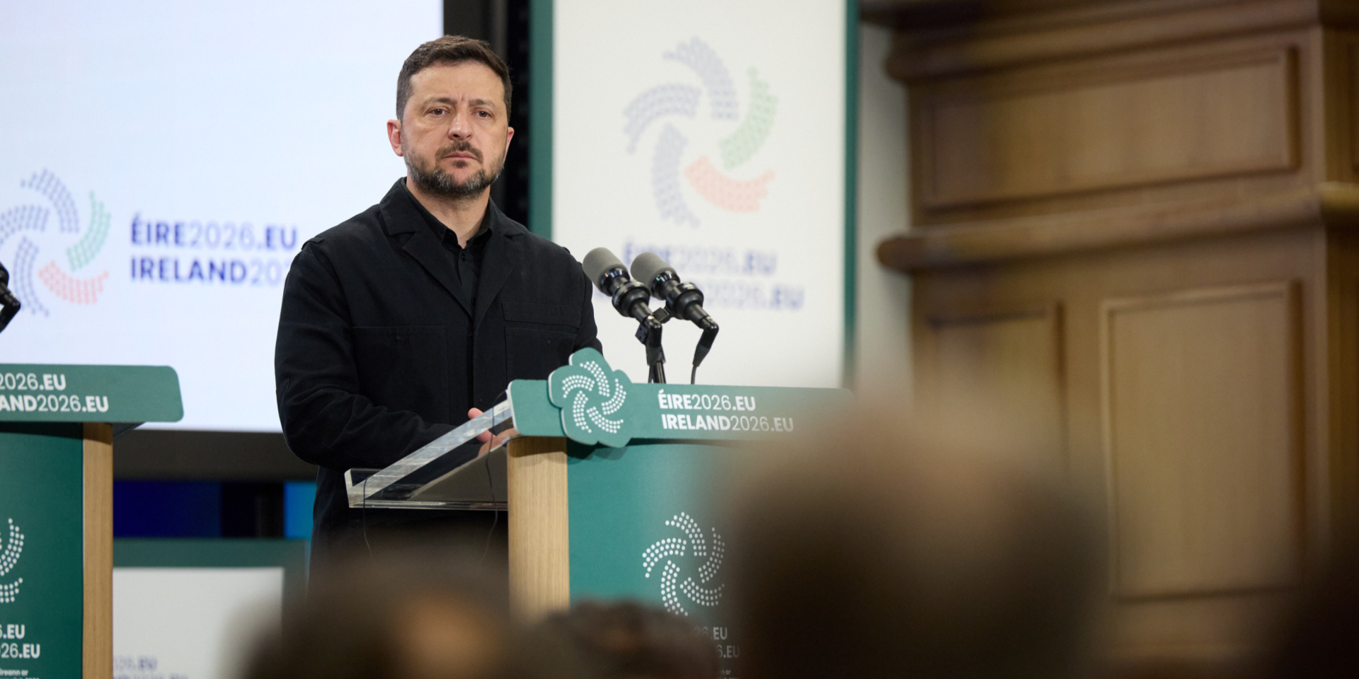 1 липня президент Володимир Зеленський виступив на&nbsp;прес-конференції в&nbsp;Дубліні, Ірландія (Фото: x.com/ZelenskyyUa)