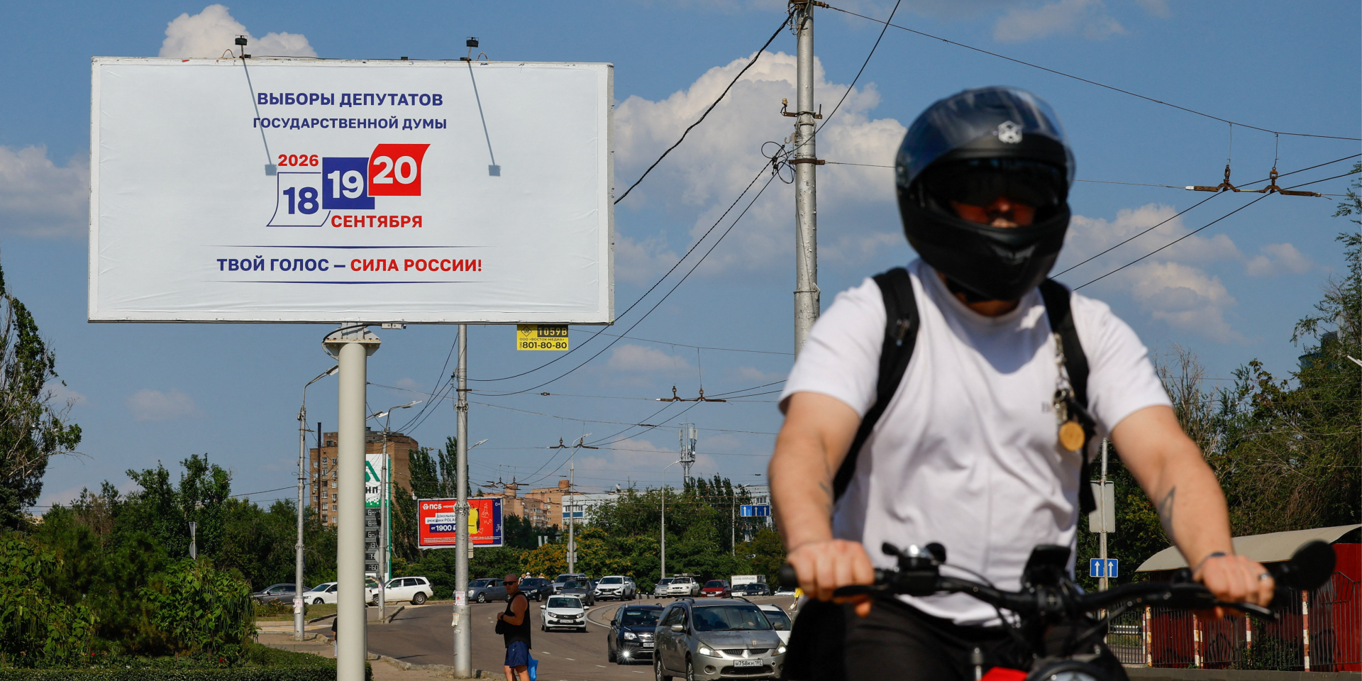 Election advertising in occupied Donetsk (Photo: REUTERS/Alexander Ermochenko)