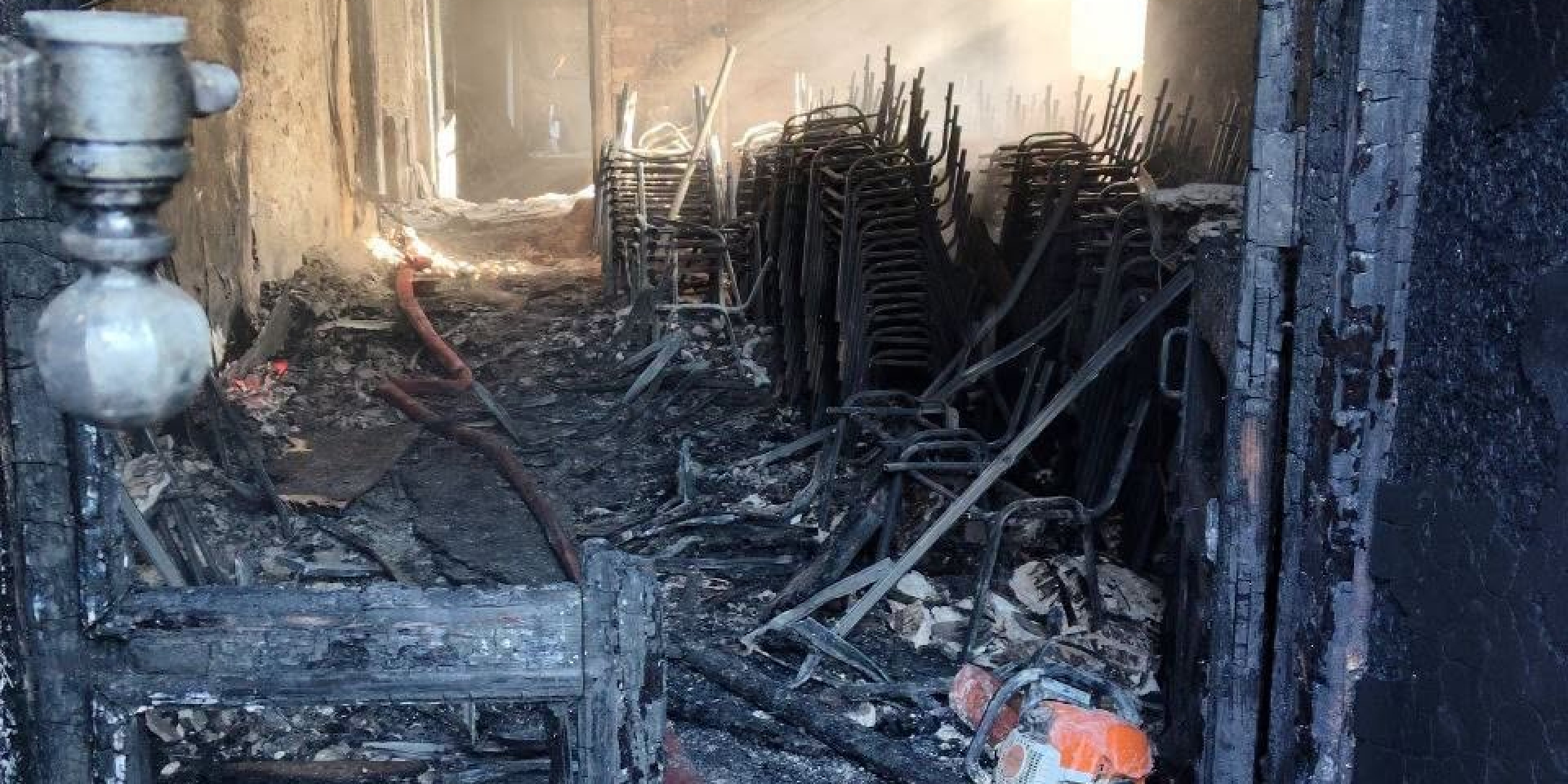 Наслідки пожежі у&nbsp;Херсонському художньому музеї (Фото: Херсонський художній музей/Facebook)