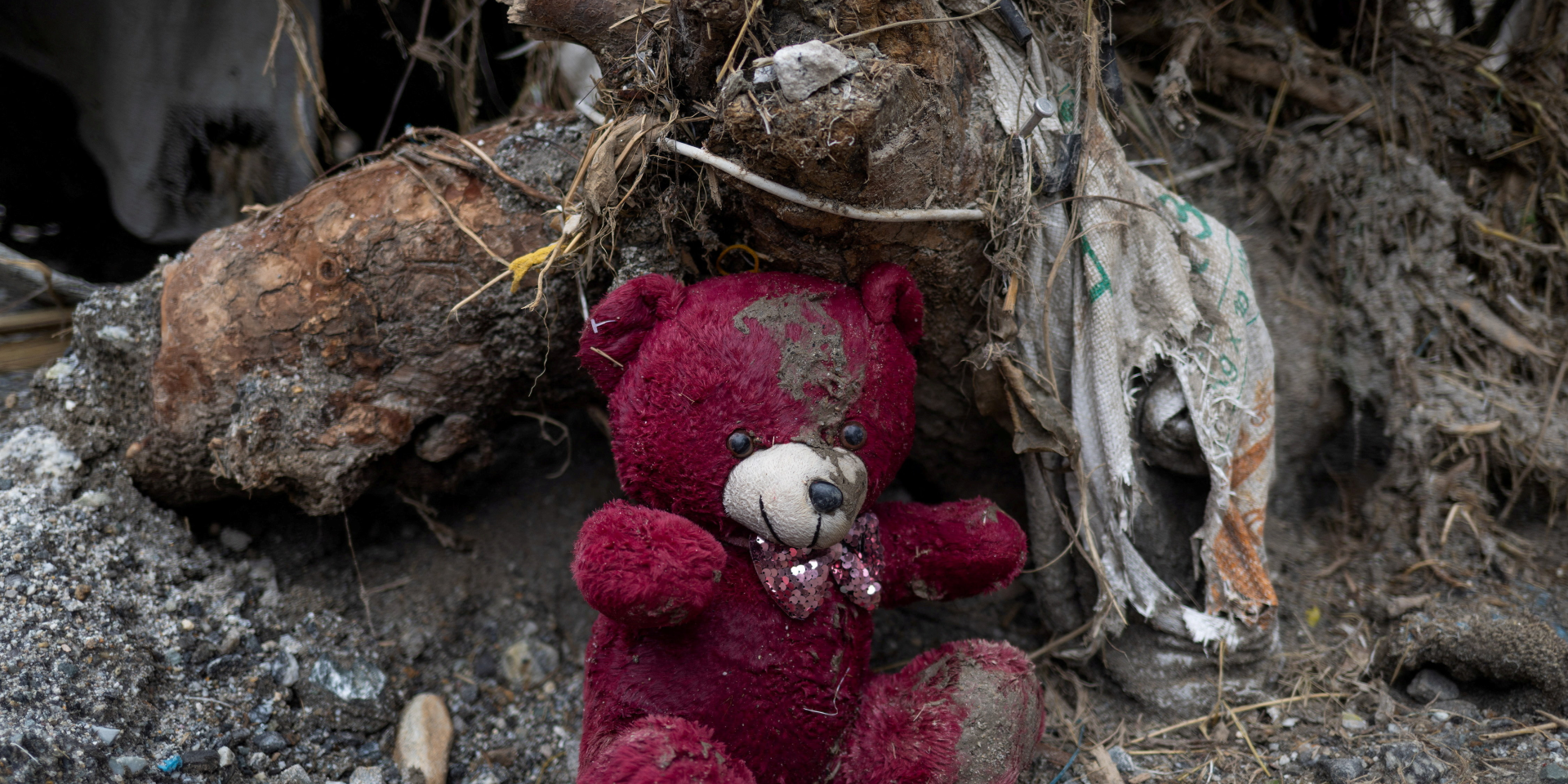 A toy amid debris and mud near a damaged house after flooding in Nuwakot district, Nepal, on Aug. 30, 2026. (Photo: REUTERS/Adnan Abidi)