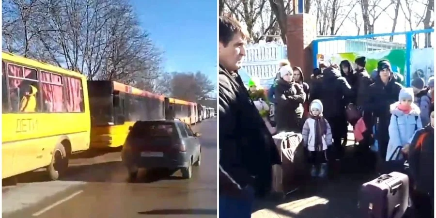 Evacuees from Donbas stand puzzled in Russia's Rostov Oblast (Фото: Courtesy)