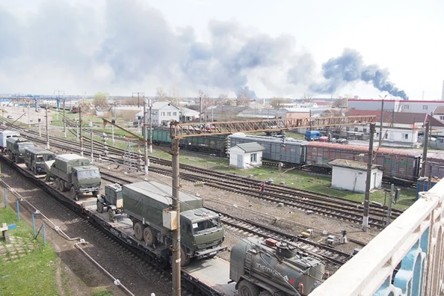 Military equipment in Bryansk amid fires (Фото: KP Bryansk)