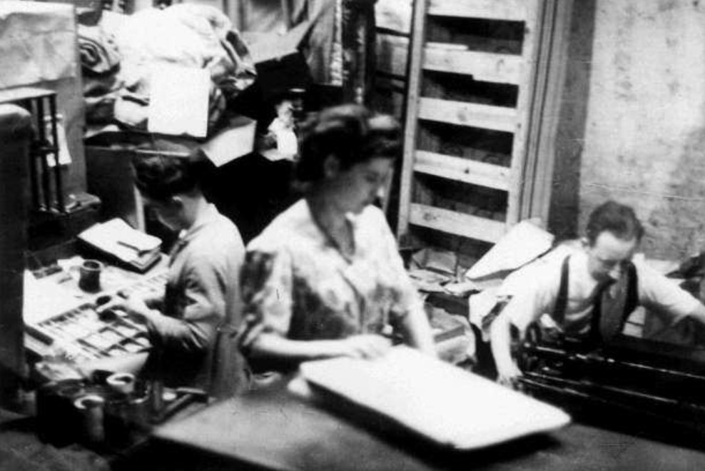 Фото підпільної друкарні газети La Libre Belgique у Льєжі, 1944 рік (Фото: CegeSoma / archives de l’État)