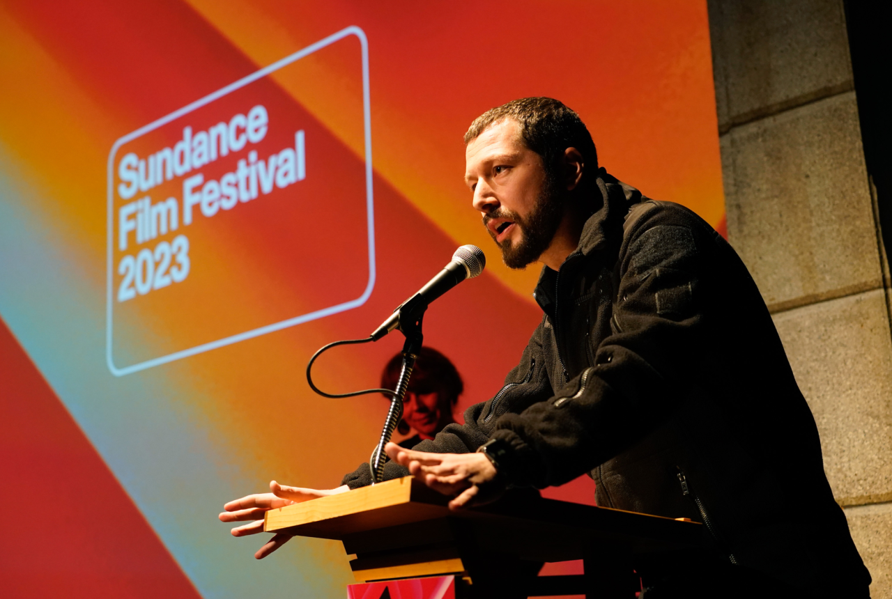 Мстислав Чернов на кинофестивале Sundance в 2023 году (Фото: AP/Frontline)