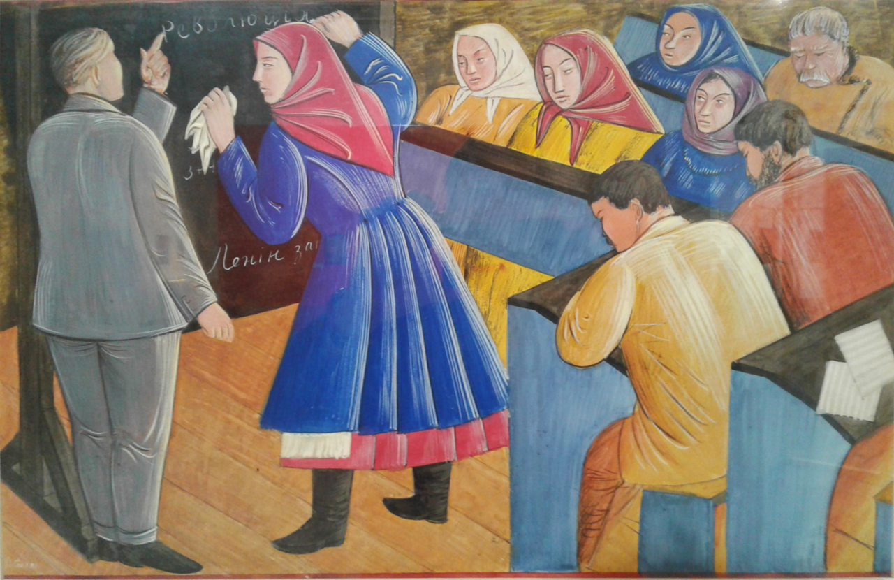 Робота Василя Седляра У школі лікнепу, 1930 рік (Фото: Національний художній музей України)