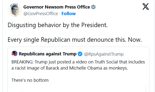 Gavin Newsom/X/скриншот