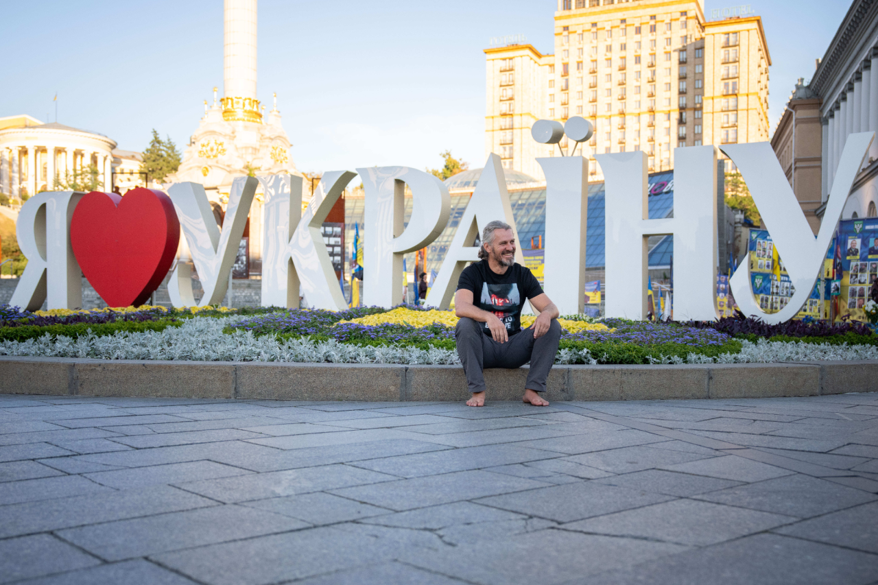 Ян Полак у Києві на Майдані Незалежності (Фото: Gabriel Kucha)
