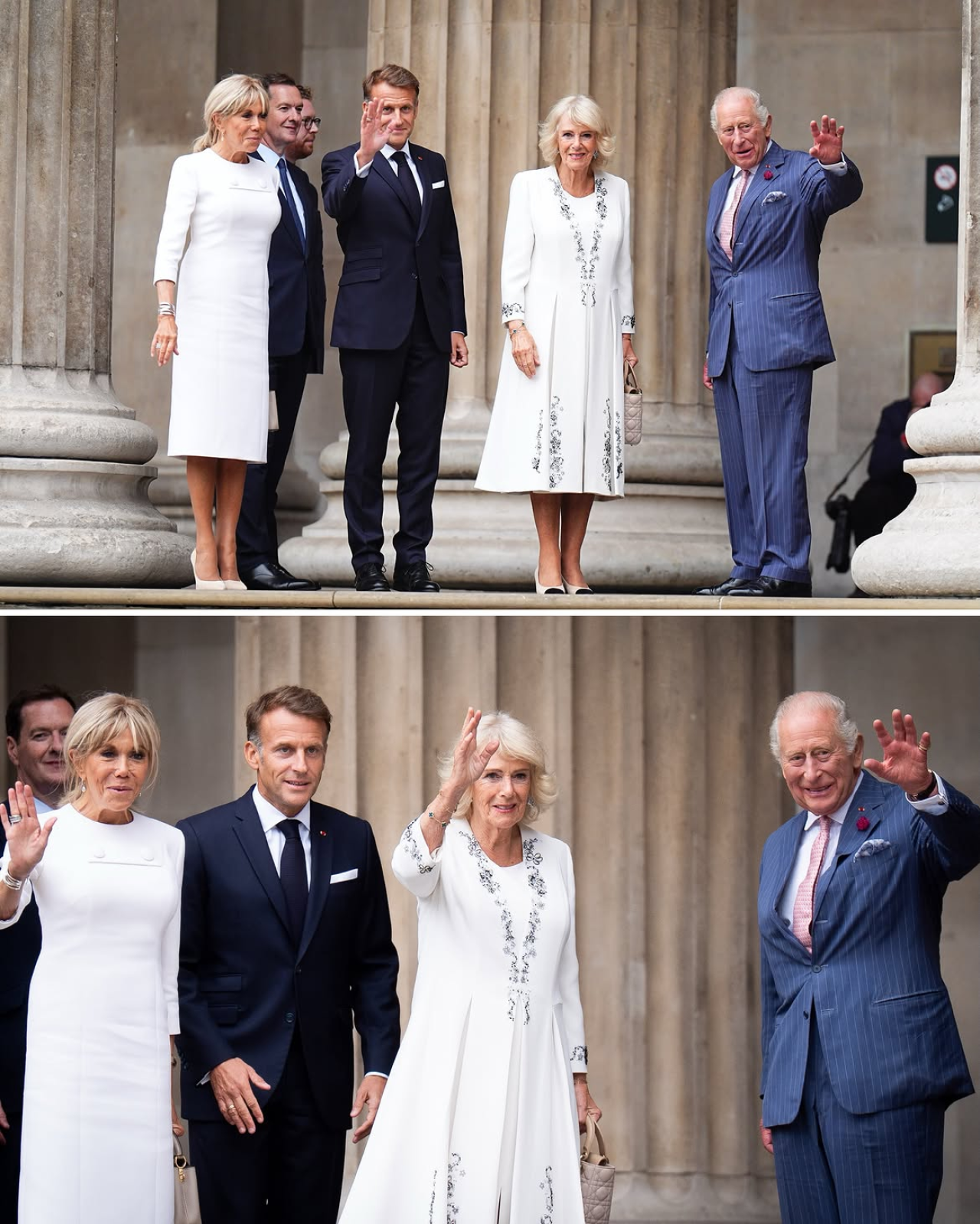 Brigitte Macron and Queen Camilla appeared in white dresses (Фото: theroyalfamily в Instagram)